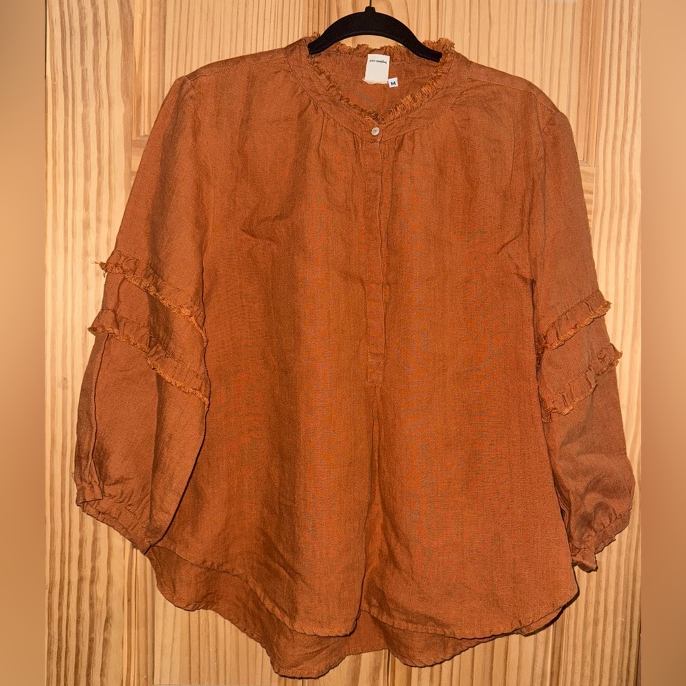Ivy Jane Linen Peasant style shirt size Medium